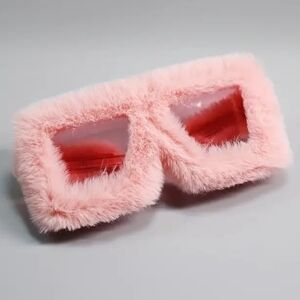 Pink Fuzzy Sunglasses